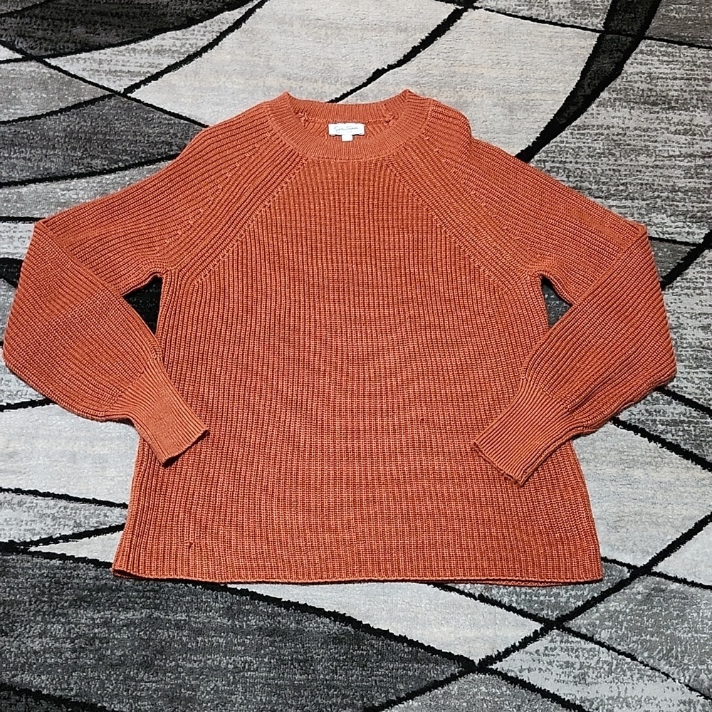 JESSICA SIMPSON ARABIAN SPICE RIBBED KNIT CREW-NECK SWEATER LARGE